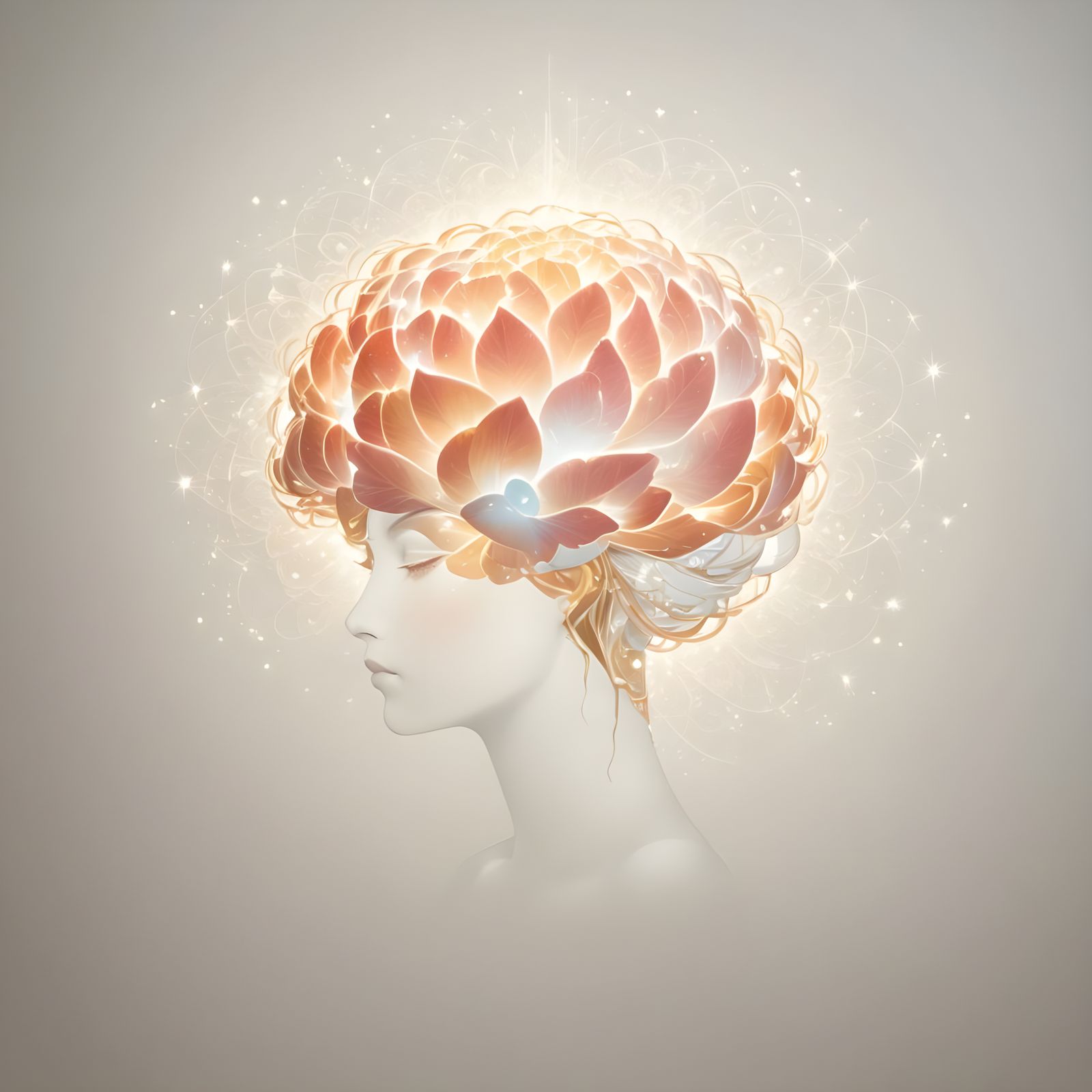 Luminous Mind in 50s Style, Digital Art