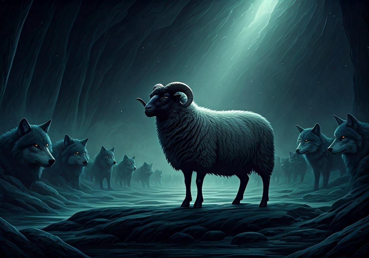 Black Sheep Among Wolves: Detailed Matte Painting