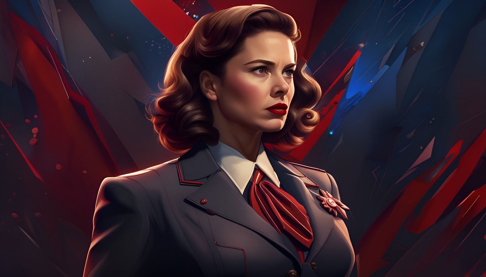 Agent Peggy Carter Portrait in Detailed Matte Painting