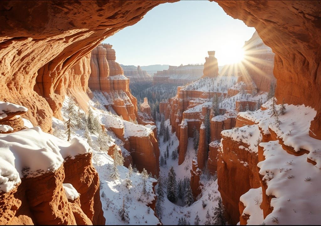 Bryce Canyon Winter Sunrise: Cinematic Film Still