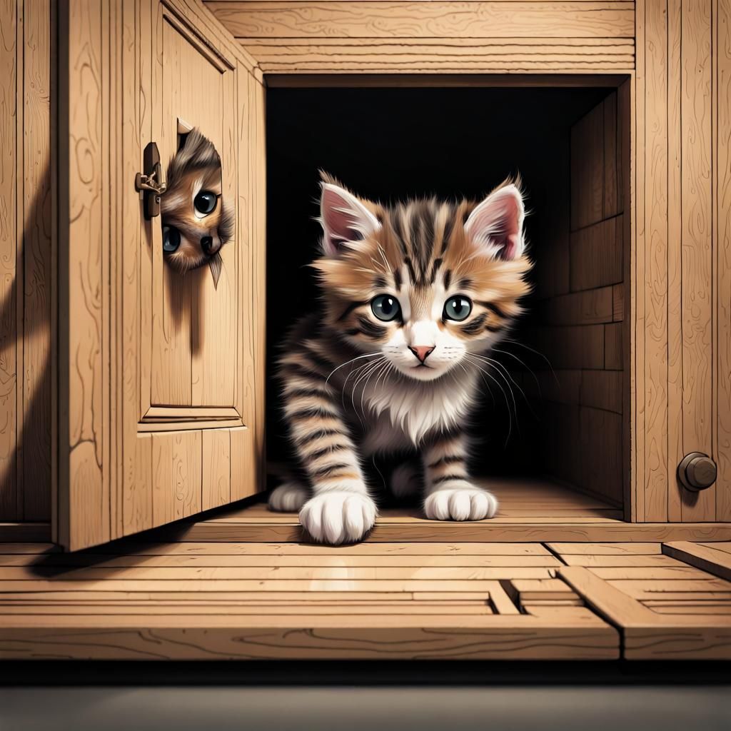 Kitten's Secret Trapdoor: A Hidden Adventure