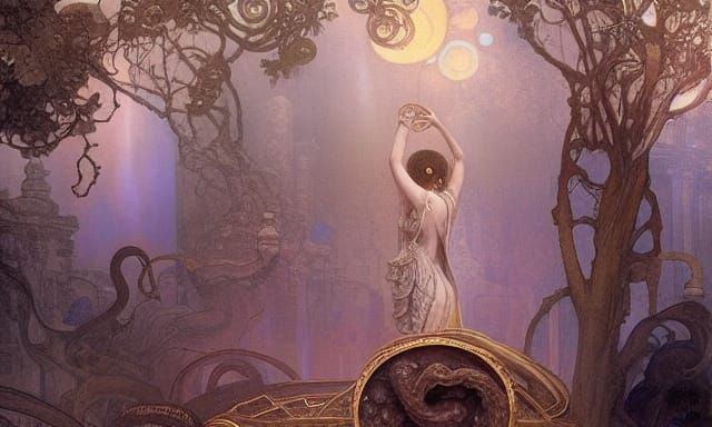 Cybele's Mysteries in a Moonlit Cave Temple