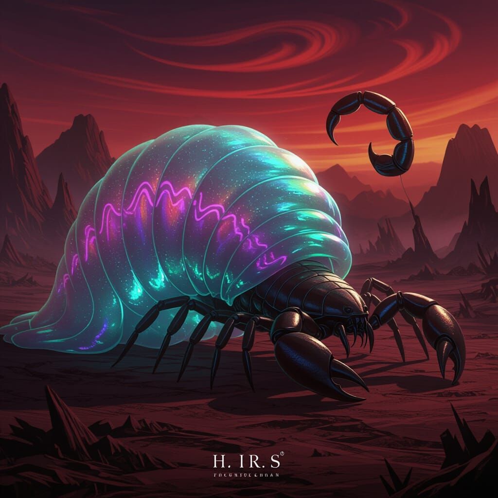 Colossal Blobfish-Slug-Scorpion Hybrid in Alien Landscape