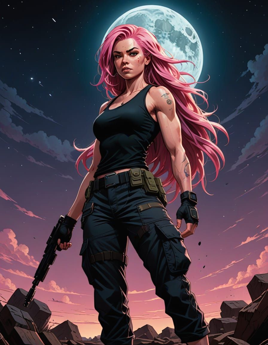 Vibrant Comic Book Art of a Dynamic Woman