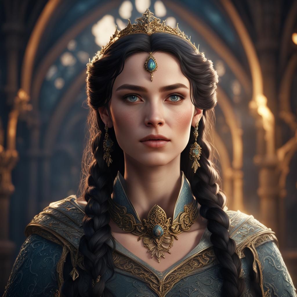 Arwen Undómiel Portrait in Detailed Matte Painting