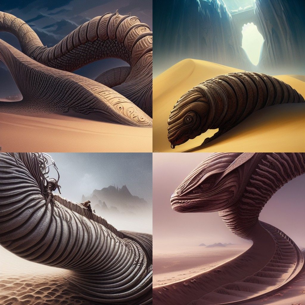 Epic Dune Sandworm by Artgerm, WLOP, Rutkowski