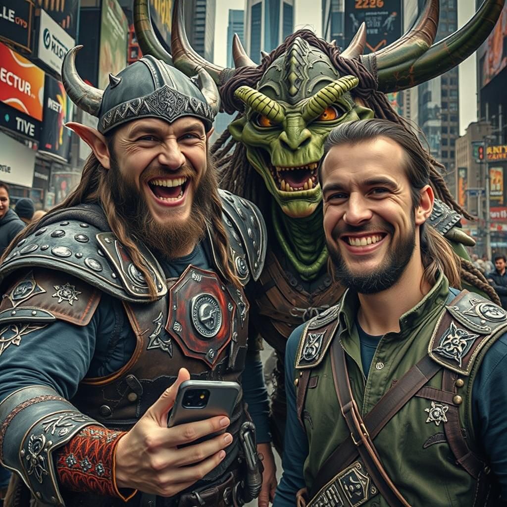 Viking Selfie Interrupted by Alien Photobomb