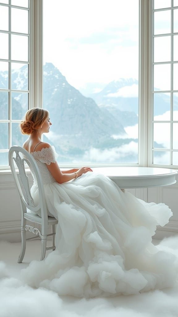 Ethereal Beauty in Cloudy Elegance