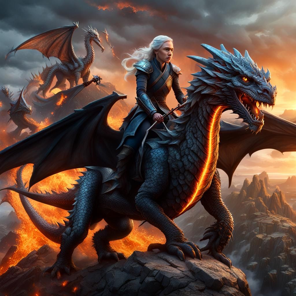 Dragons Attacking King's Landing: Fantasy Concept Art