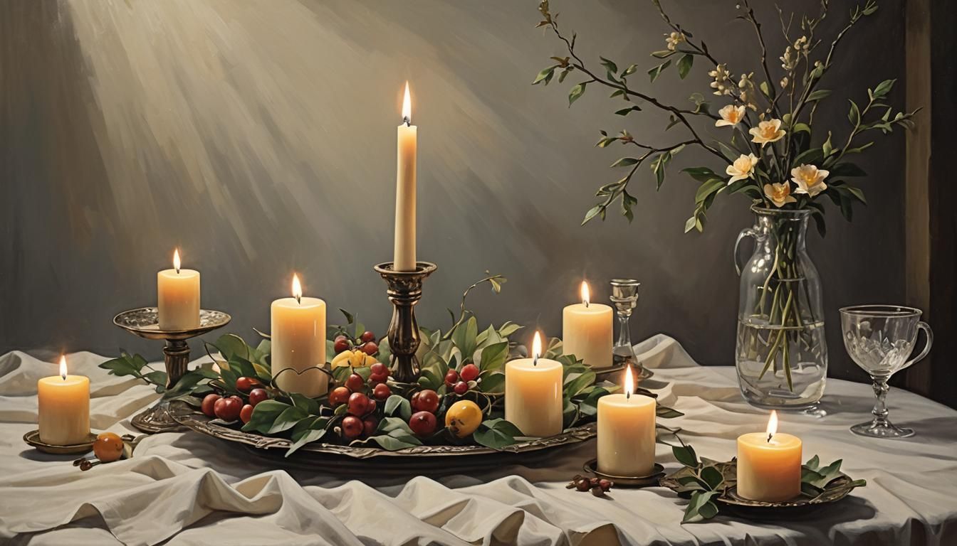 Captivating Candlelit Scene in Hyperrealistic Style
