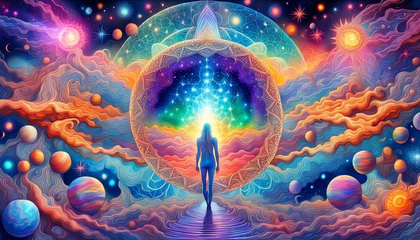 Holographic Astral Cosmic Illustration of Self-Expression