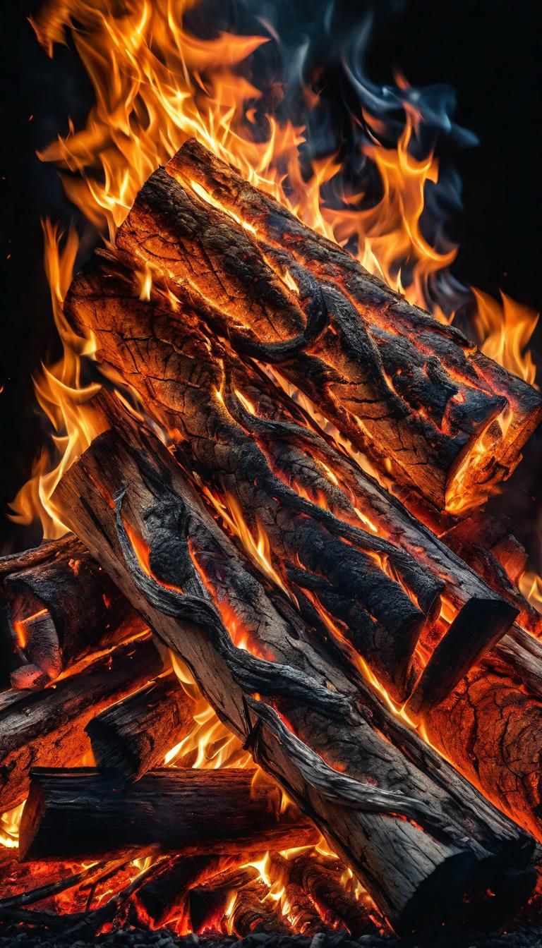 Hyperrealistic Burning Fire with Intricate Details