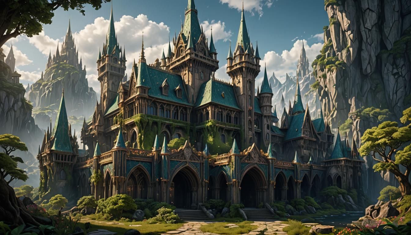 Majestic Elven Palace Concept Art in 8K