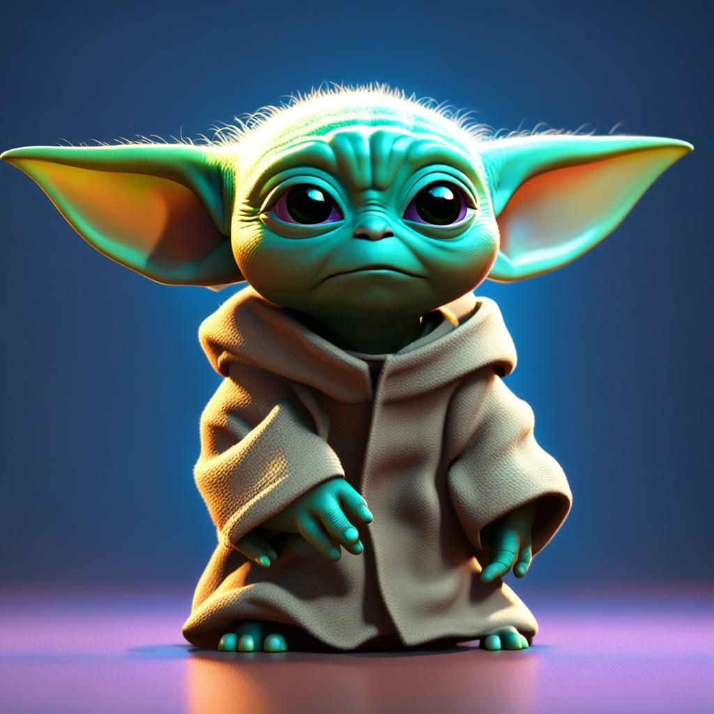 Baby Yoda: Pixar-Style 3D Digital Art