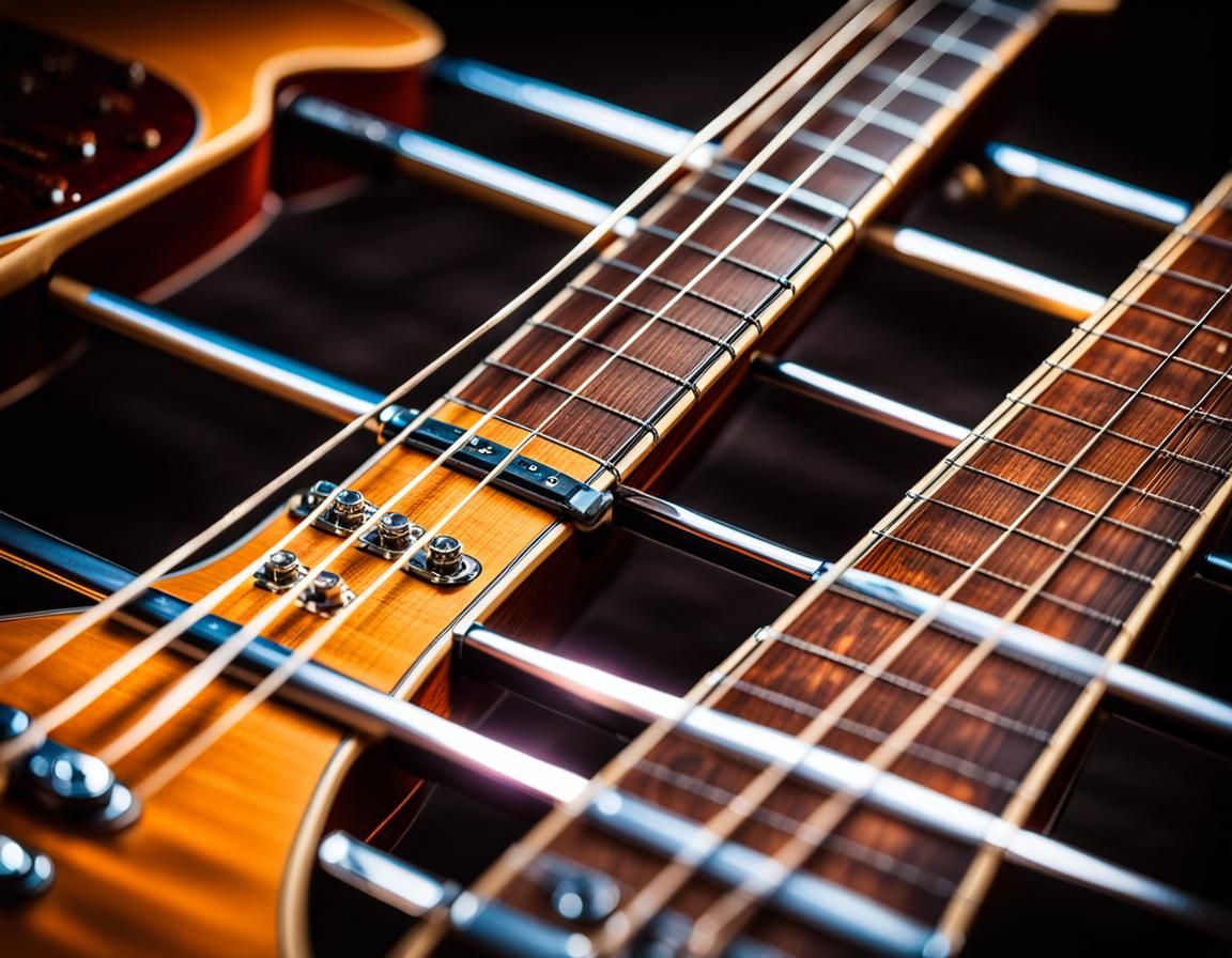 Intersecting Guitar Strings in Macro Photography