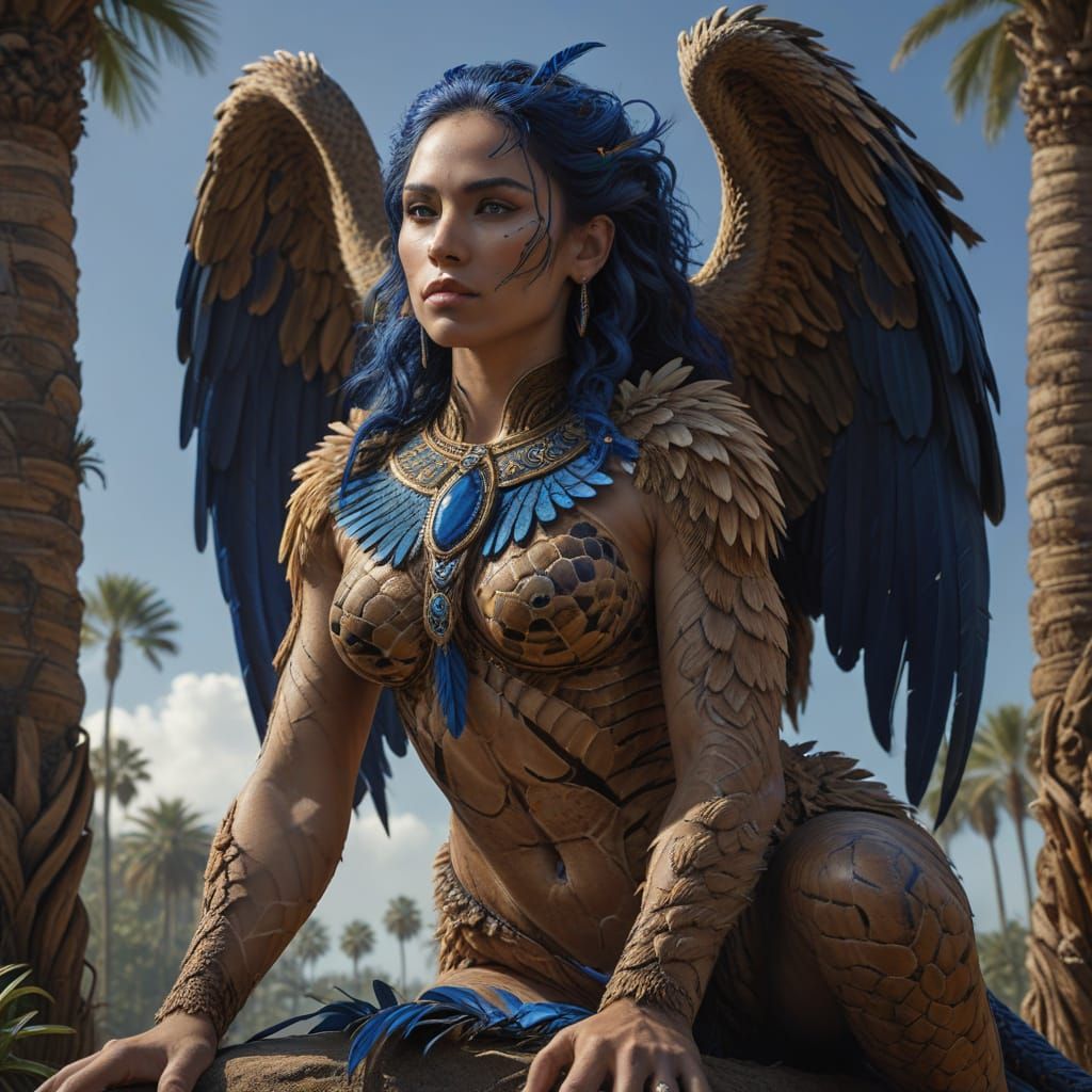 Lioness Goddess with Eagle Wings