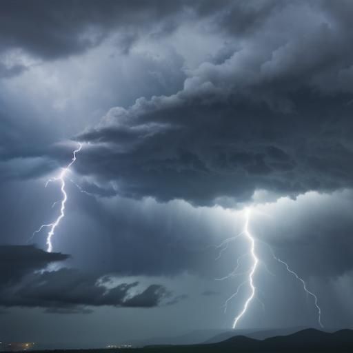 Dramatic Stormy Weather with Twister and Lightning