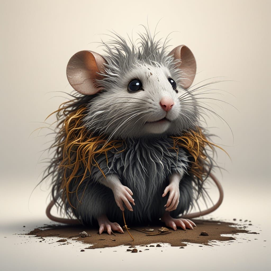 Cute Mouse in Moody, Hyper-Detailed Fantasy Art