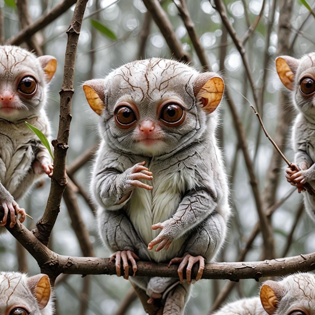Adorable White Fur Tarsier