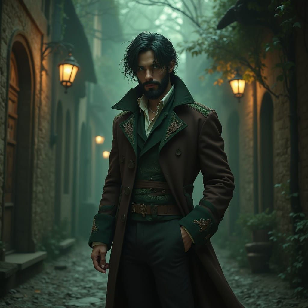 Dark Fantasy Detective, Masterpiece in Cyberpunk Style