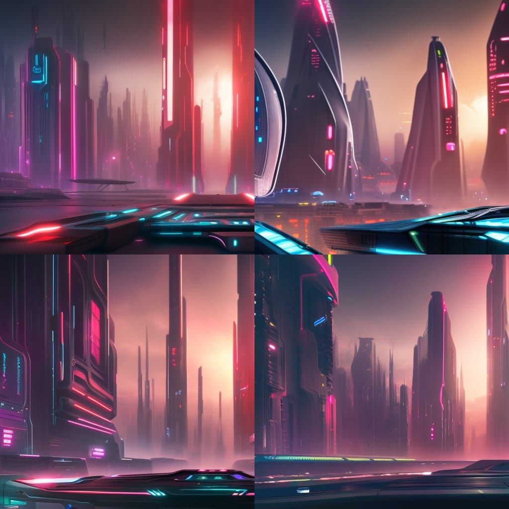 Cyberpunk 2099: Detailed Futuristic Cityscape
