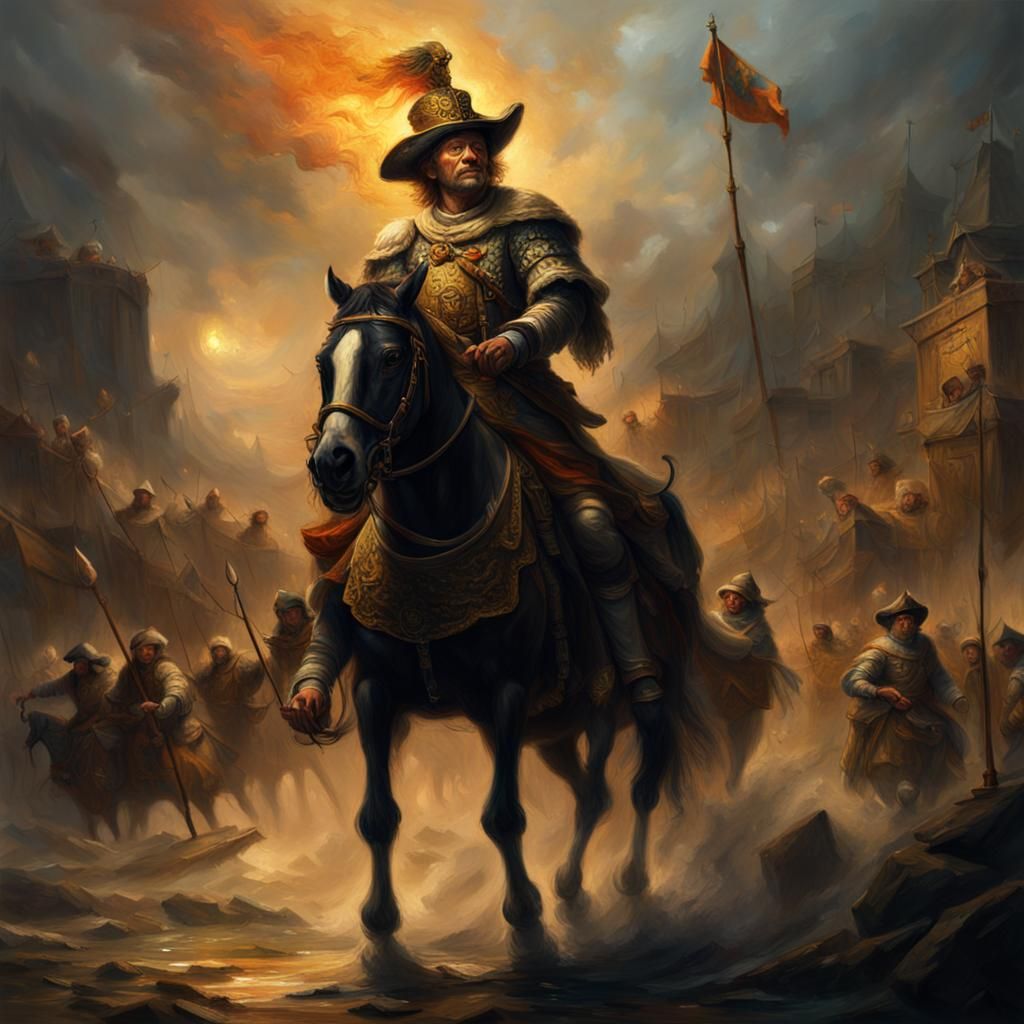 The Standard Bearer: Oil Painting in Artstation Style