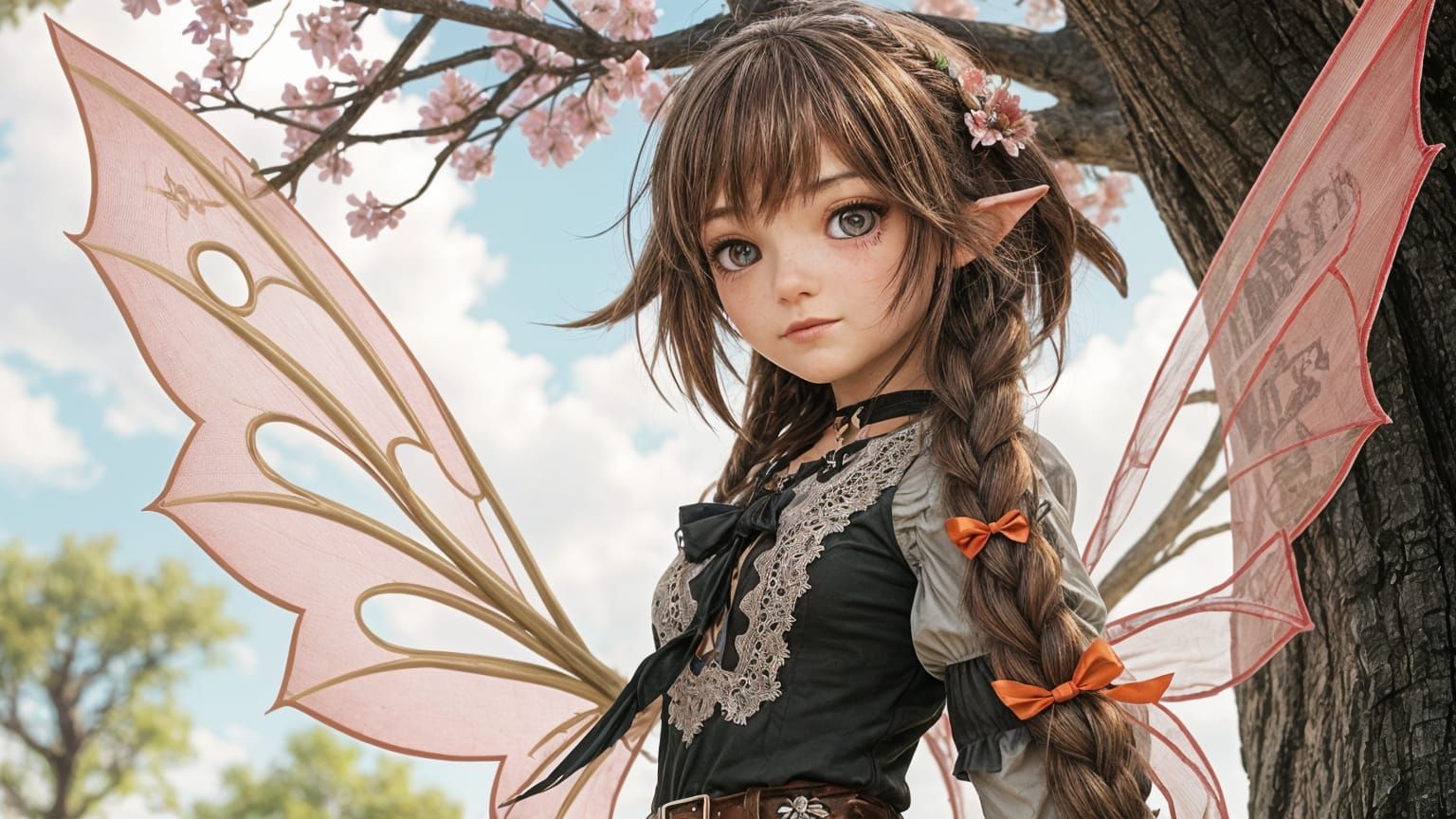 Bohemian Punk Fairy in Springtime Illustration