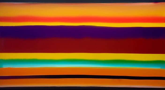 Abstract Flag in Colorfield Style with Impasto Textures