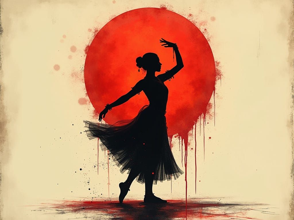 Elegant Bharatanatyam Dancer in Cosmic Grunge