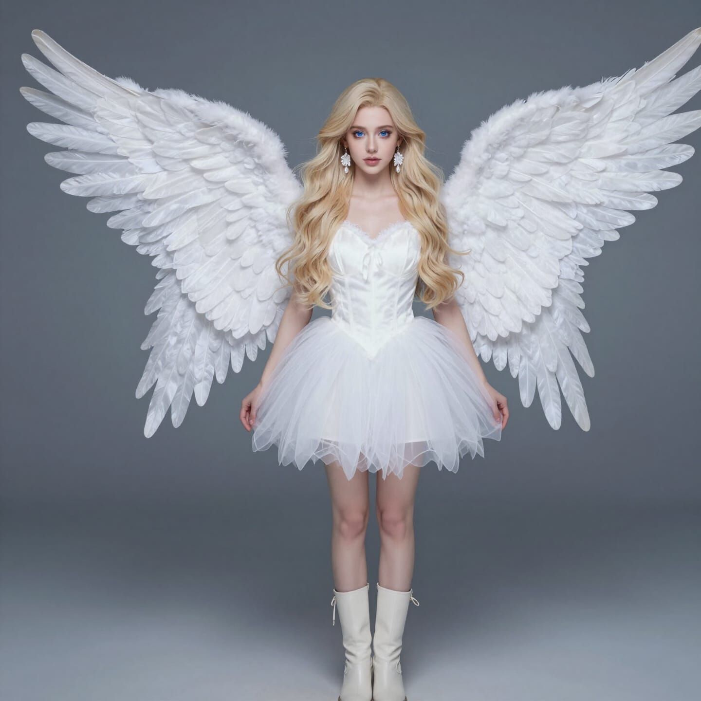 Angel Woman with Blonde Hair and Wings
