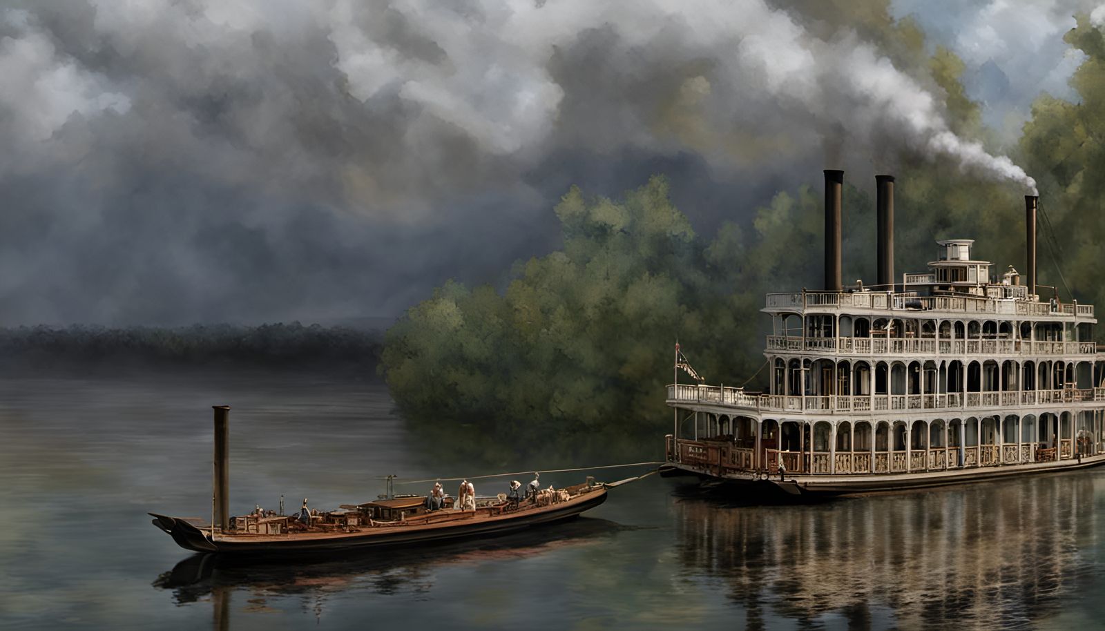 Mark Twain's Steamboat on the River