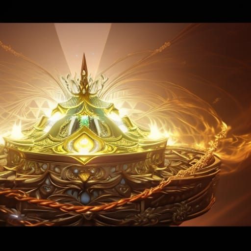 Intricate Gold Chain Concept Art in Prehistoricore Style