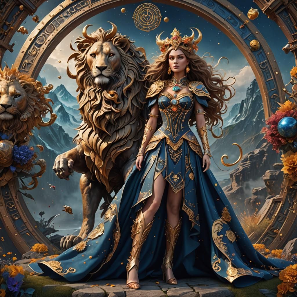 Leo Zodiac Sign Dress: Fantasy Concept Art