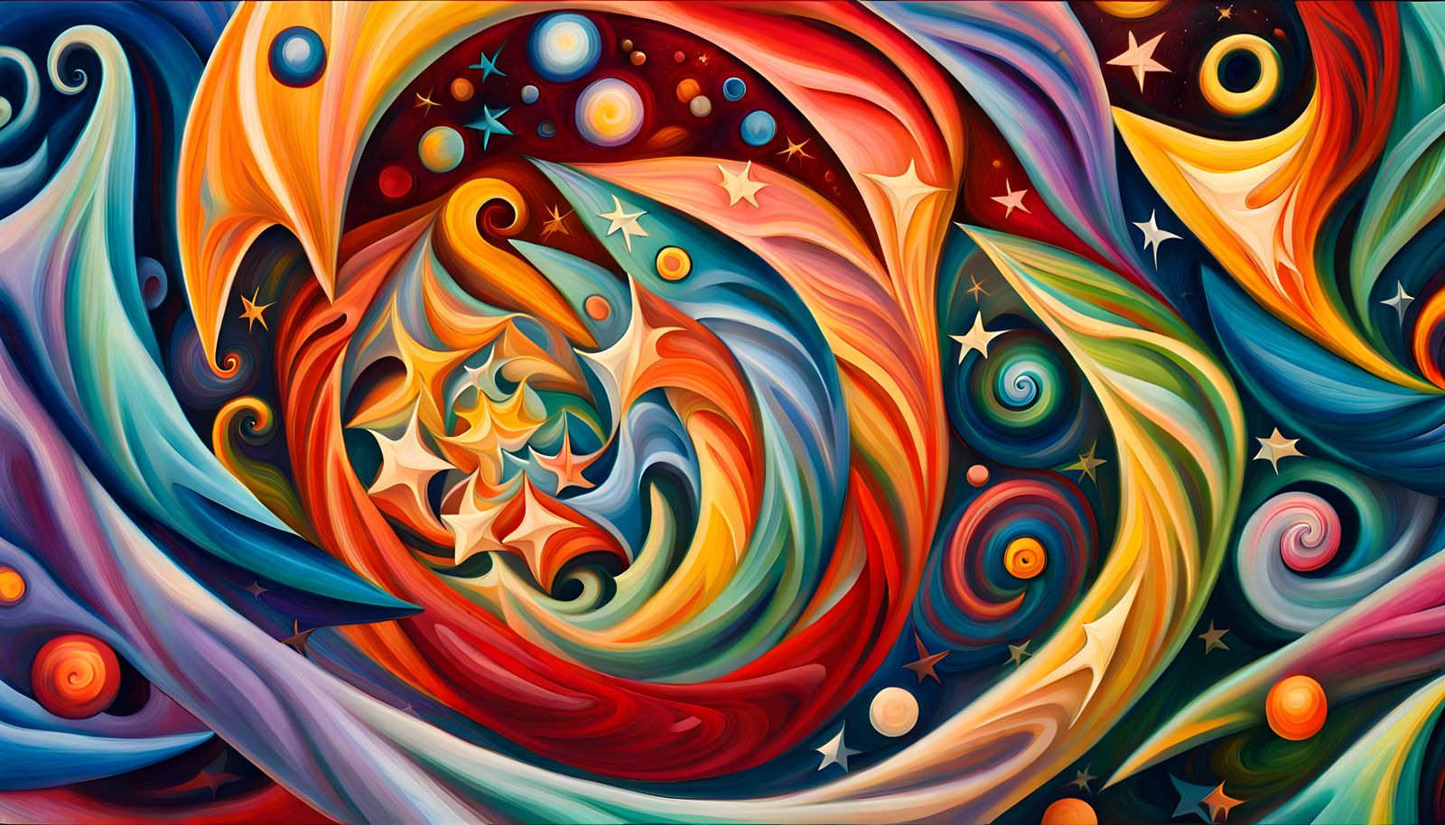 Whirling Cosmos of Iridescent Star-Being Dance