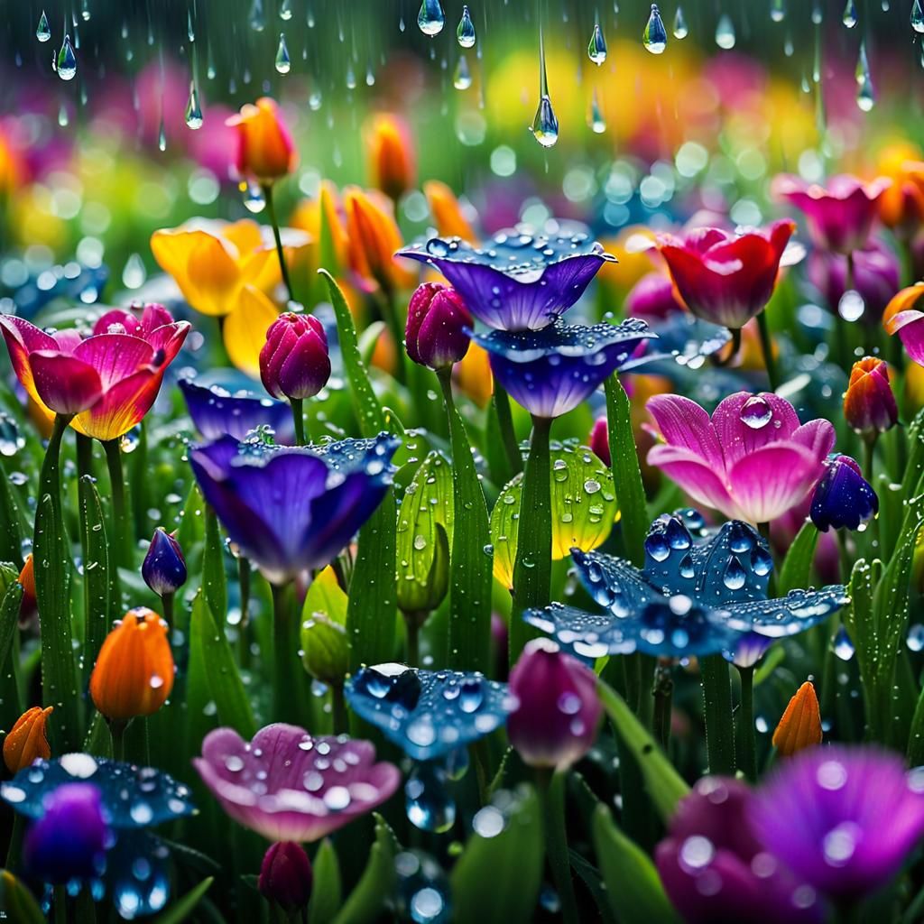 Spring Blooms in Full Force, Glistening Gems and Foliage