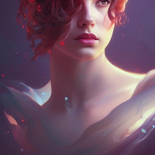Persephone Portrait in Hyperdetailed Digital Art Style