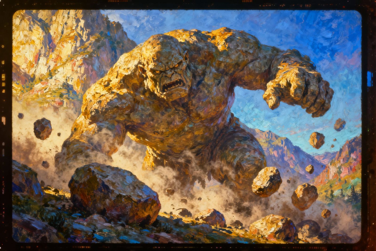 Colossal Rock Troll Awakens on Mountainside