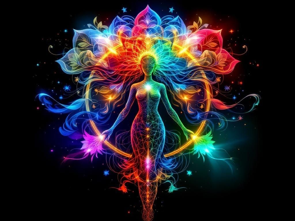 Elemental Earth Goddess with Floral Mandalas