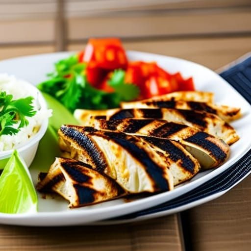 Grilled Chicken Shawarma with Rice and Parsley