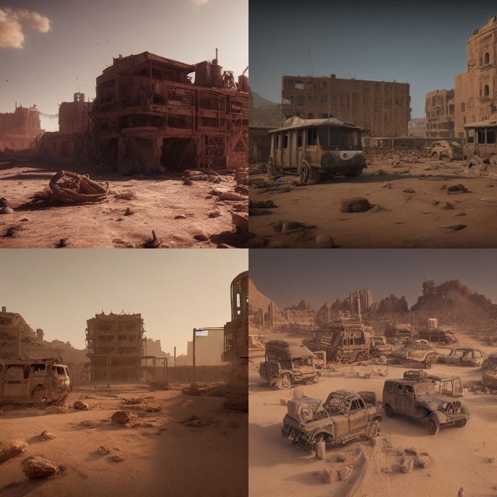 Dystopian Desert: Post-Apocalyptic Matte Painting