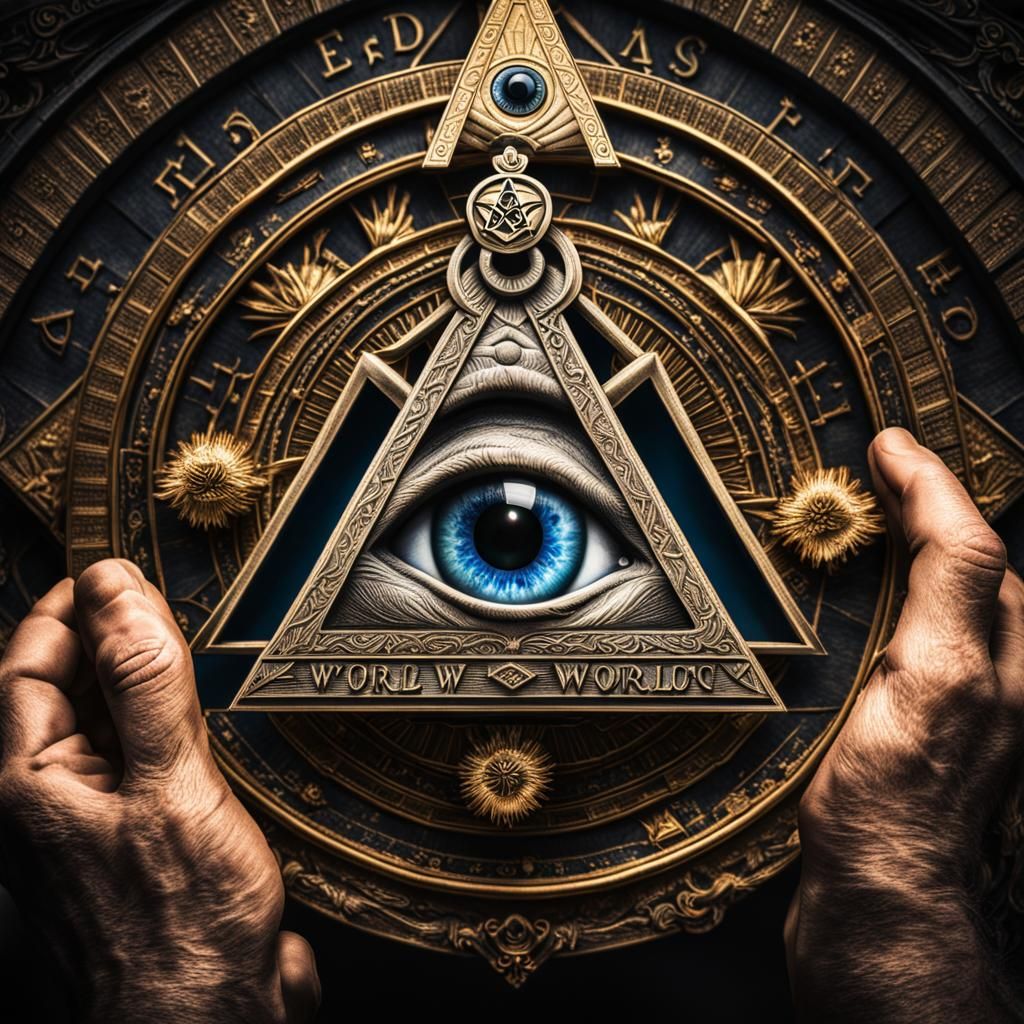 Freemason Symbolism: World in Hand with All-Seeing Eye
