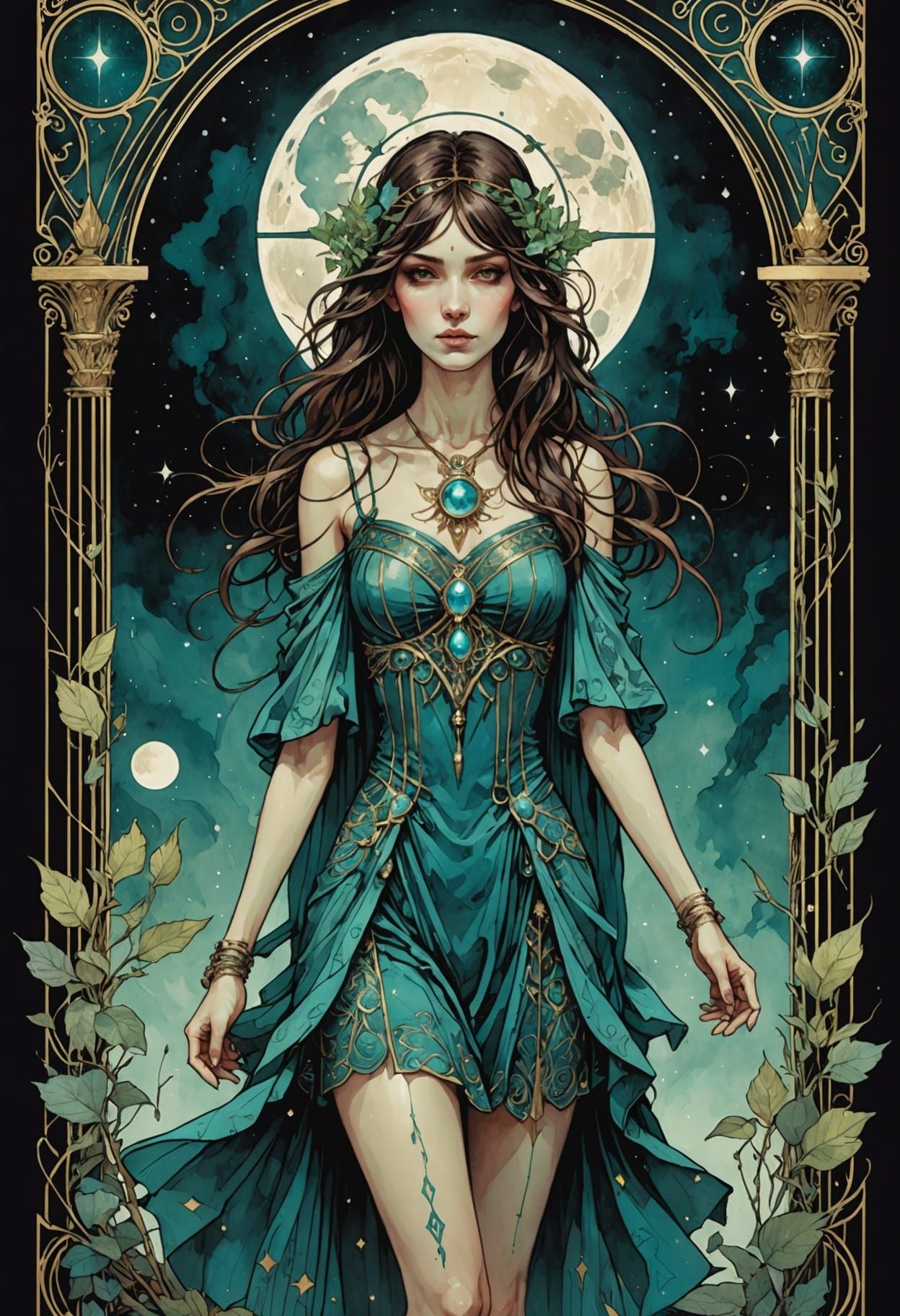 Art Nouveau Tarot Cards with Cryptic Sage