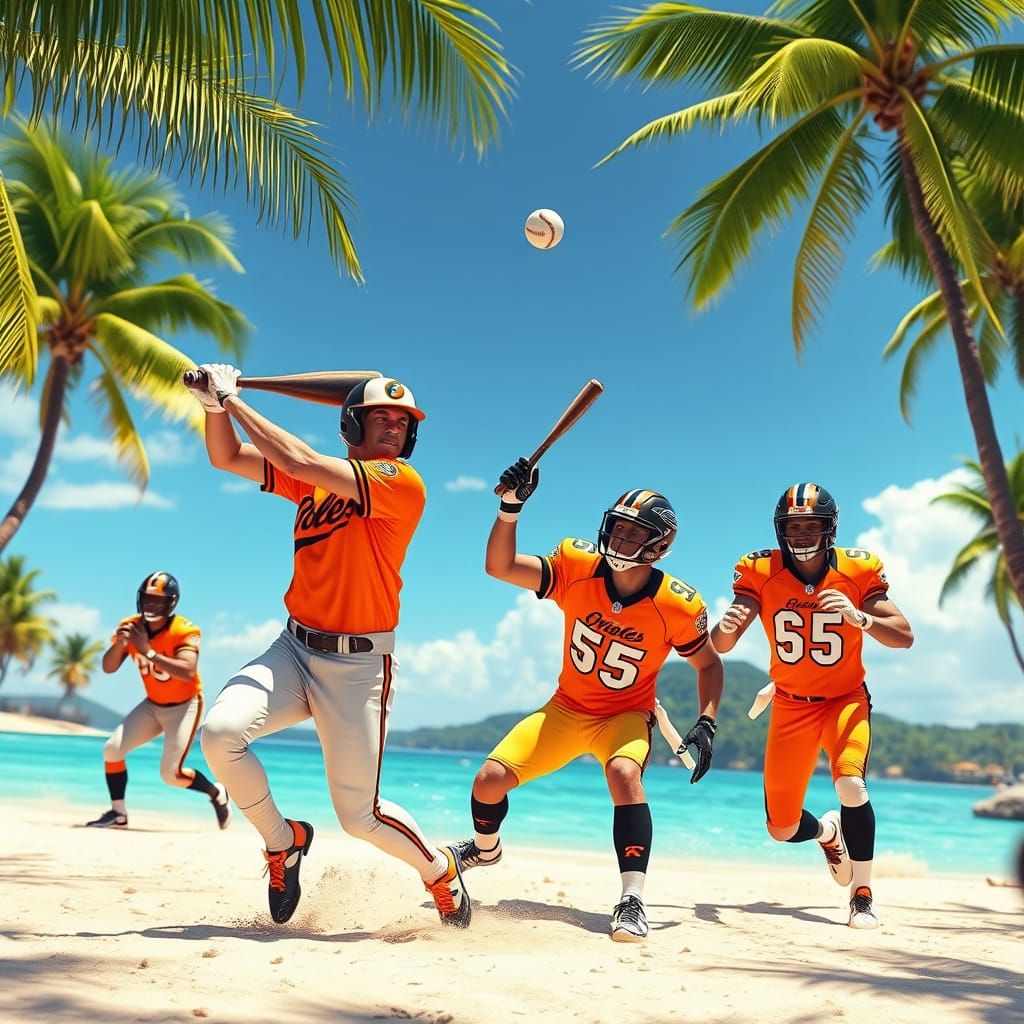 Tropical Island Baseball Showdown: Orioles vs Ravens in Vibr...