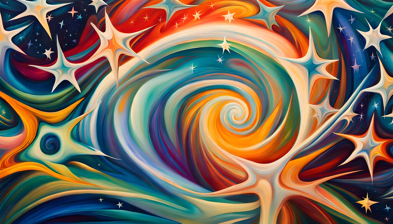 Iridescent Star Cluster Formation in Abstract Expressionism