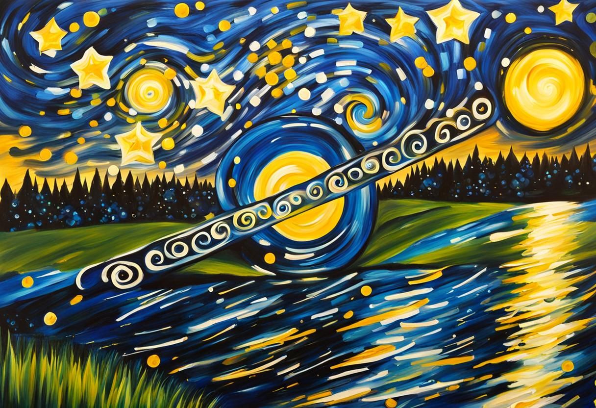 Starry Night Swirl Painting