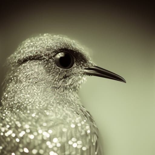 Glitter Bird Portrait in Ambient Light