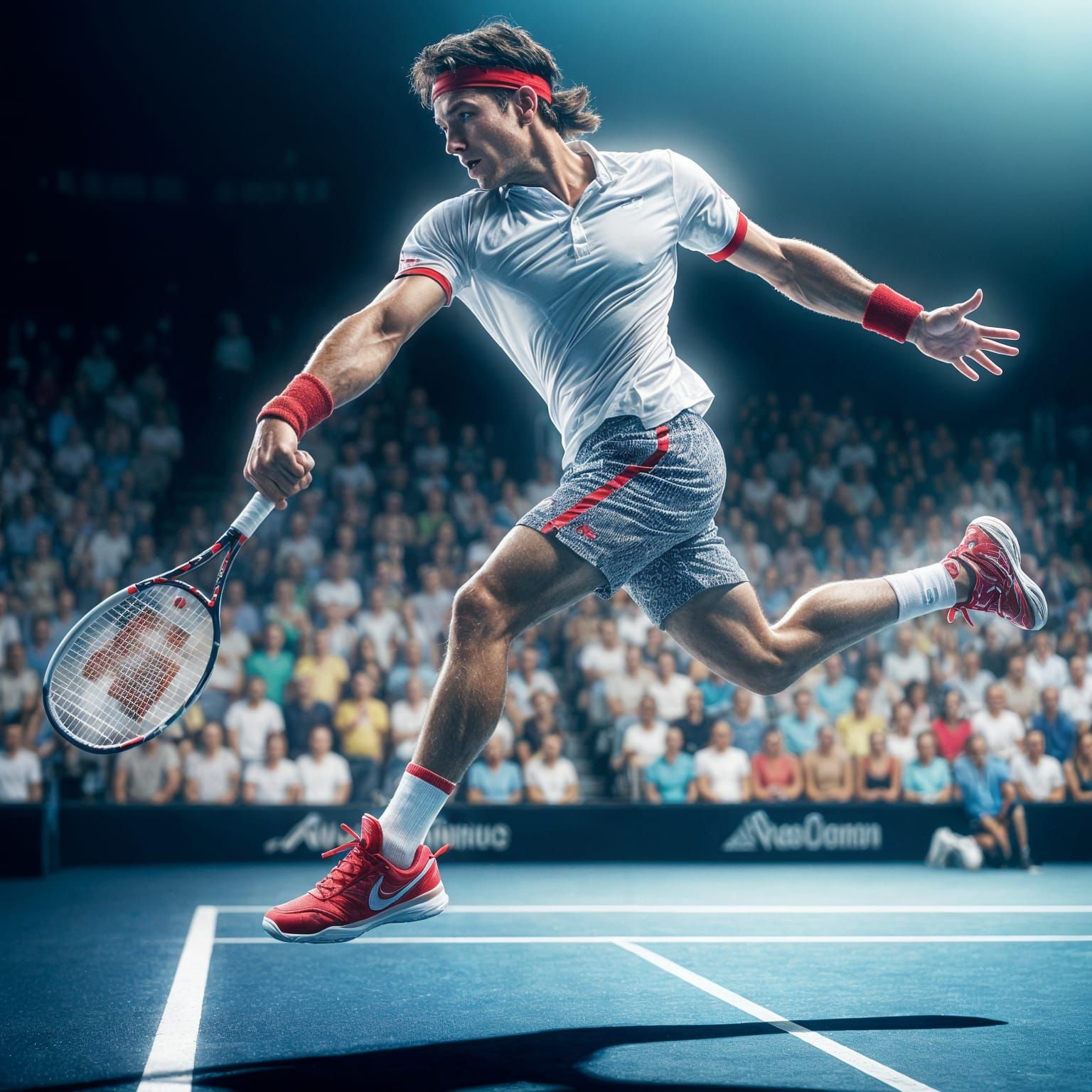 Dynamic Tennis Player Backhand Illustration