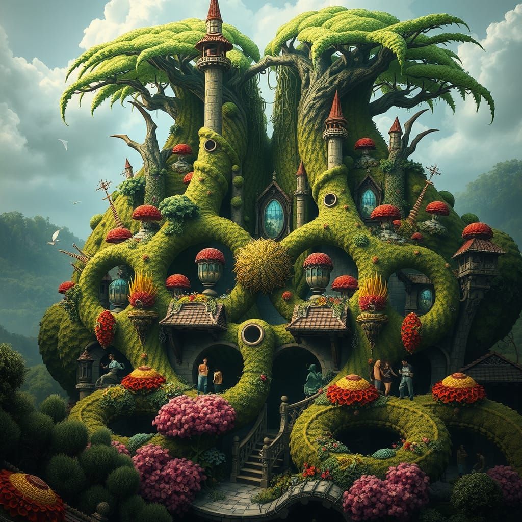 Elaborate Hedge Maze: A Fantasycore Masterpiece