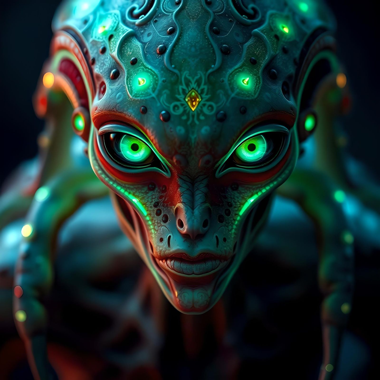 Stunning Bioluminescent Alien Woman in 8k
