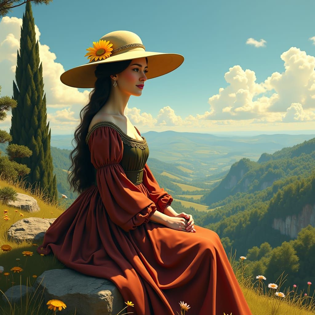 Mona Lisa on a Plateau, Fantasy Concept Art